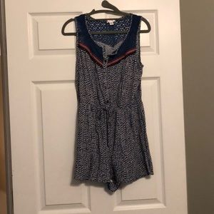 Printed Blue Romper
